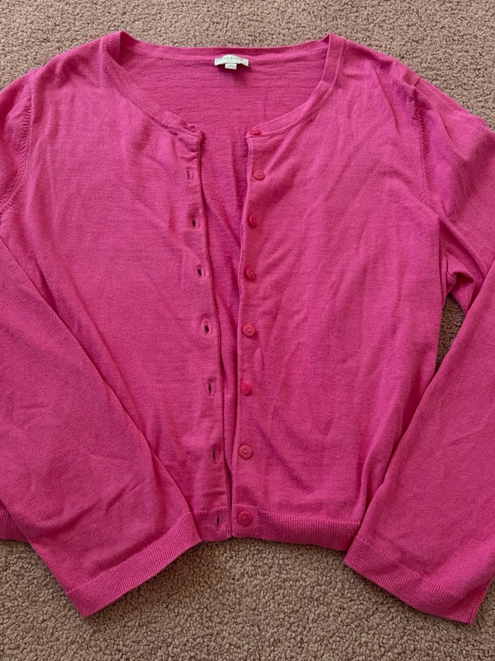 Talbots Fuchsia Button-Up Knit Cardigan